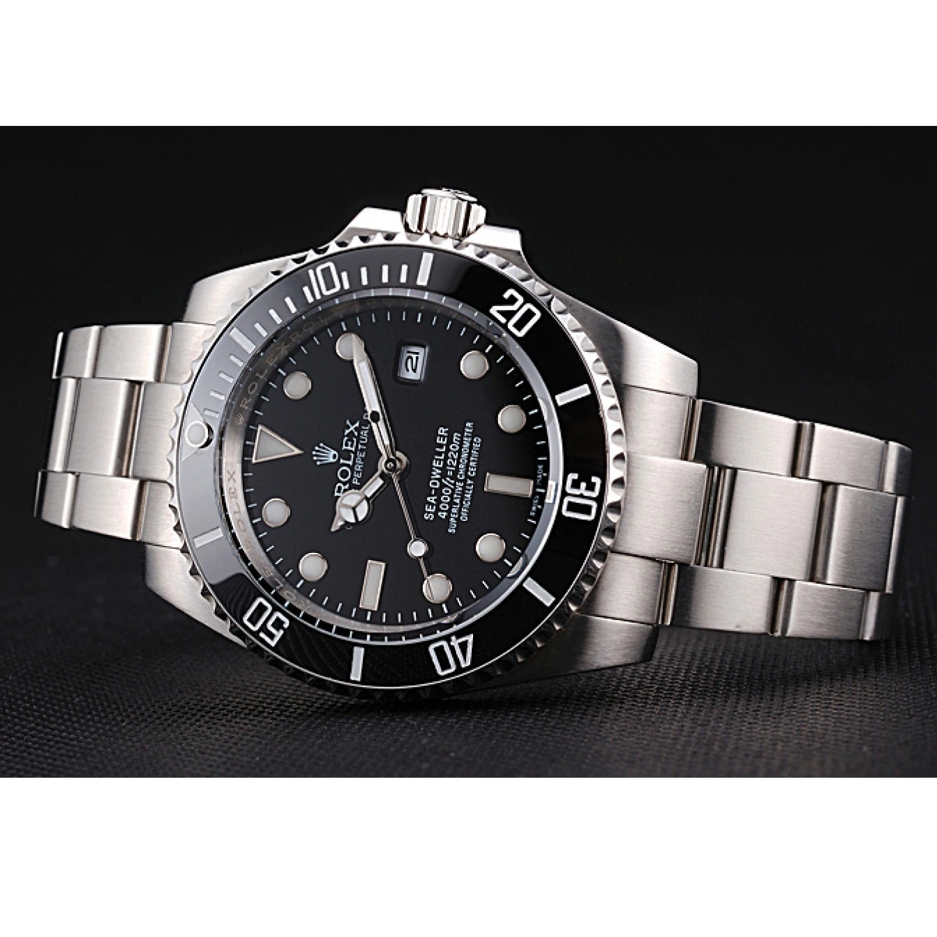 Aaa replica watch Rolex Stainless Case Steel Bracelet Sky Black 622837 Dwellerr Dial And 0821
